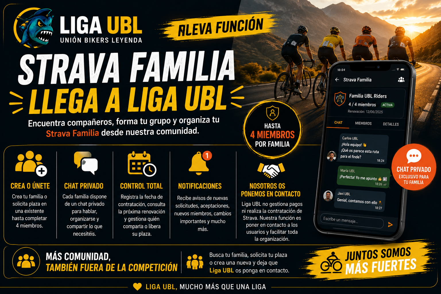 Nueva función: Strava Familia llega a Liga UBL